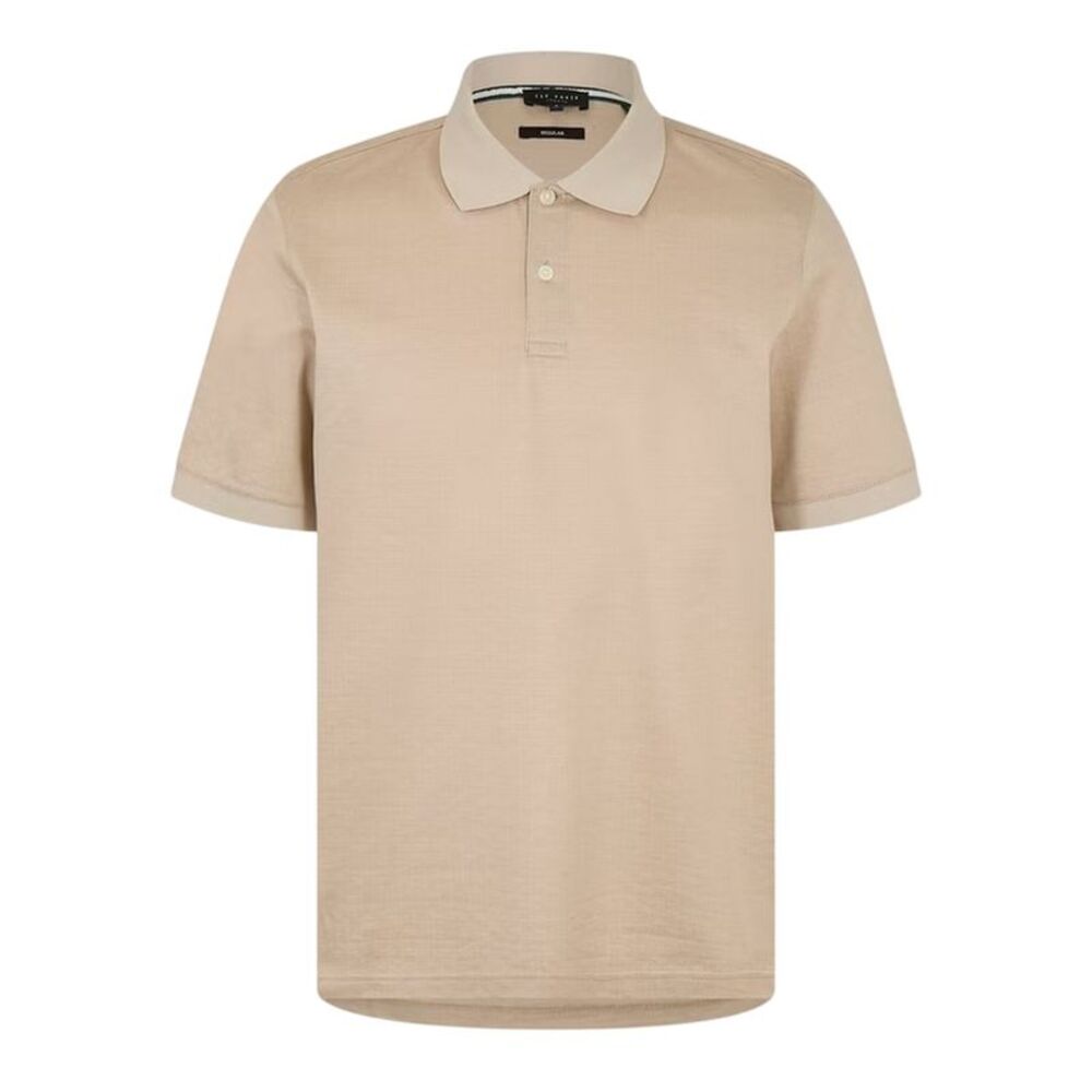 Ted Baker Mens Auguso Textured Jacquard Polo Shirt / Ecru
